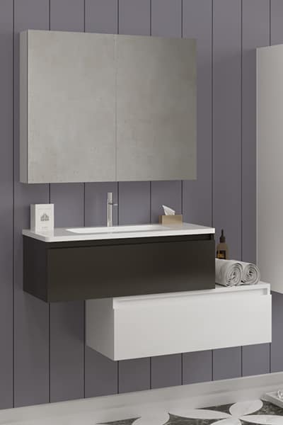 Nüans Siyah-Beyaz Alt-Üst dolap