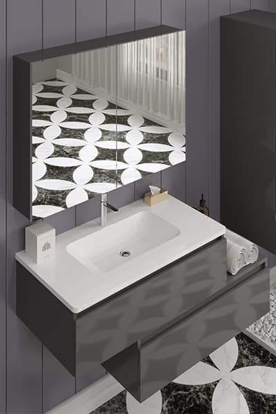 Nüans Siyah alt-üst dolap